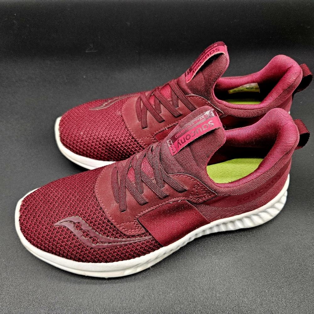 Saucony Stretch & Go Breeze Running Shoes Red S30020-50 Slip On Womens 8